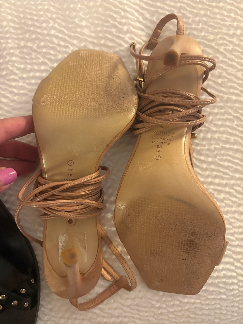 Schutz Strappy scandals Beige Size 8- - Picture 7 of 10